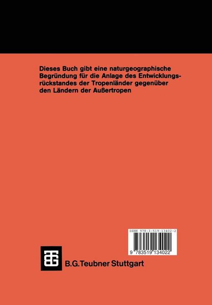 Produktbild: Die &ouml;kologische Benachteiligung der Tropen