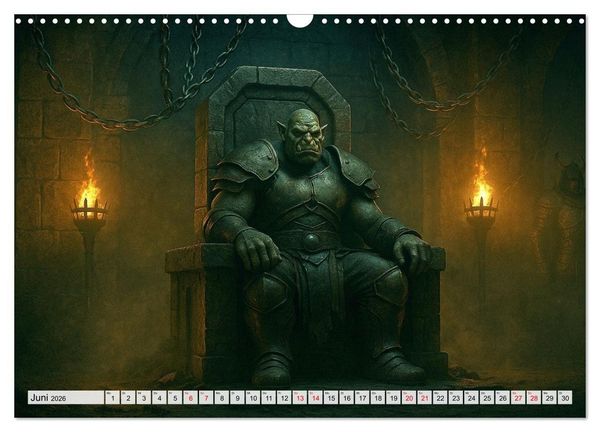 Produktbild: Erbe der Orks. Feuer und Schatten (Wandkalender 2026 DIN A3 quer), CALVENDO Monatskalender
