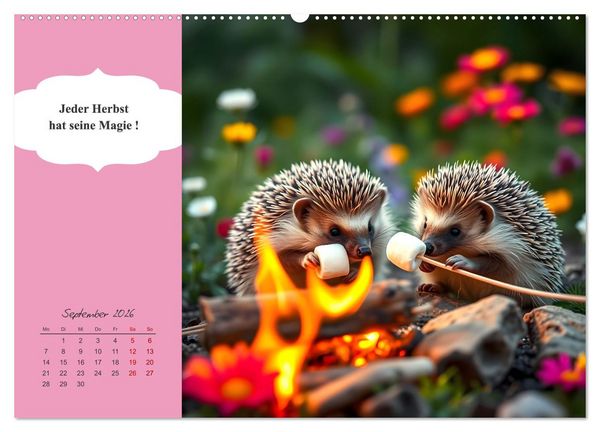 Produktbild: Tierische Herzensbrecher - Charmante Tiere mit ihren Botschaften (Wandkalender 2026 DIN A2 quer), CALVENDO Monatskalender