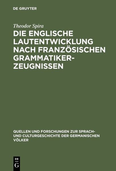 Produktbild: Die englische Lautentwicklung nach franz&ouml;sischen Grammatiker-Zeugnissen