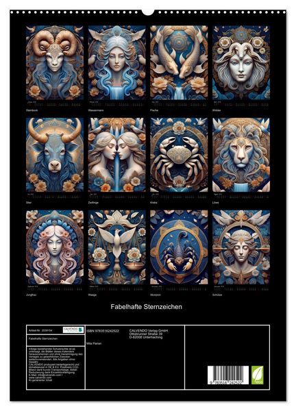 Produktbild: Fabelhafte Sternzeichen (hochwertiger Premium Wandkalender 2026 DIN A2 hoch), Kunstdruck in Hochglanz