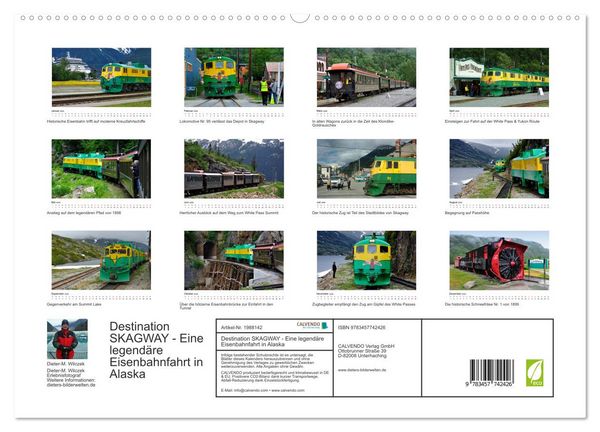 Produktbild: Destination SKAGWAY - Eine legend&auml;re Eisenbahnfahrt in Alaska (hochwertiger Premium Wandkalender 2026 DIN A2 quer), Kunstdruck in Hochglanz