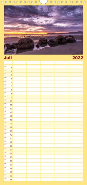 Produktbild: Familienplaner Neuseeland - Attraktiver S&uuml;den (Wandkalender 2022 , 21 cm x 45 cm, hoch)