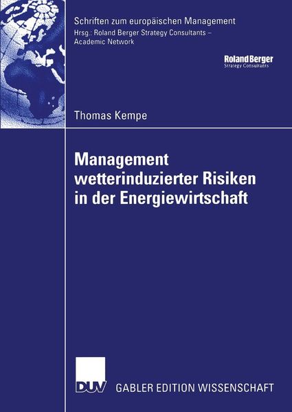 Produktbild: Management wetterinduzierter Risiken in der Energiewirtschaft
