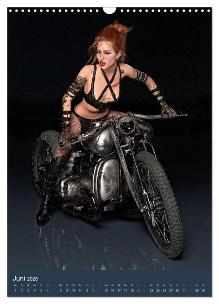 Produktbild: Tattooed Girls and Bikes (Wandkalender 2026 DIN A3 hoch), CALVENDO Monatskalender