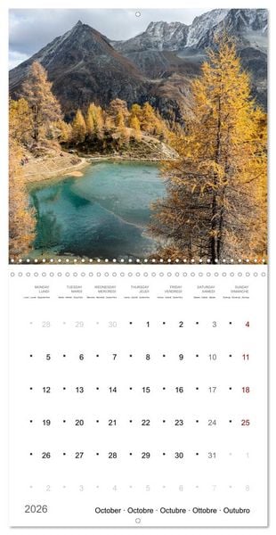 Produktbild: Les merveilles du Valais (Calendrier mural carr&eacute; 2026 30x30 cm) Calendrier double avec une page pour vos prises de notes