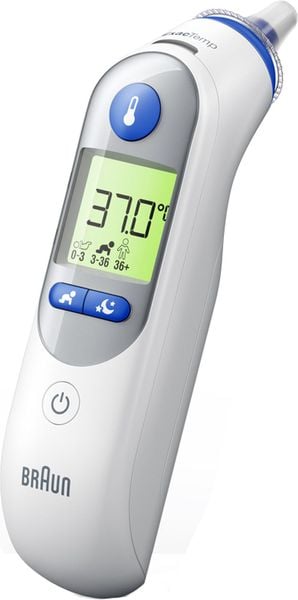 Produktbild: Braun ThermoScan 7+, IRT6525WE Infrarot Fieberthermometer Vorgew&auml;rmte Me&szlig;spitze