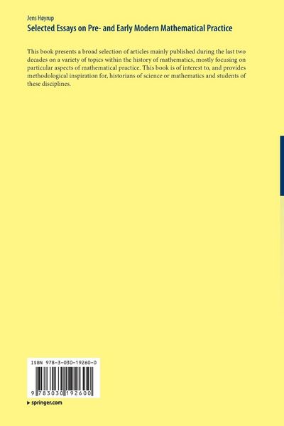 Produktbild: Selected Essays on Pre- and Early Modern Mathematical Practice
