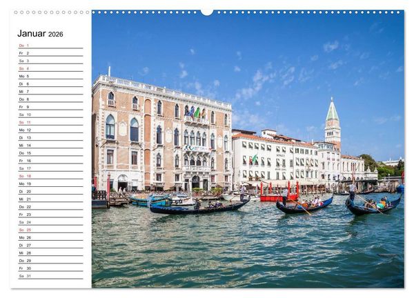 Produktbild: VENEDIG Eine Tour auf dem Canal Grande (hochwertiger Premium Wandkalender 2026 DIN A2 quer), Kunstdruck in Hochglanz