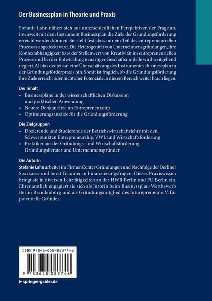 Produktbild: Der Businessplan in Theorie und Praxis