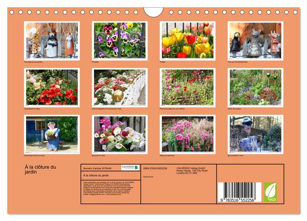 Produktbild: &Agrave; la cl&ocirc;ture du jardin (Calendrier mural 2026 DIN A4 vertical), CALVENDO calendrier mensuel