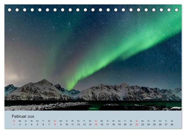 Produktbild: Norwegen - Mythos Nordlichter (Tischkalender 2026 DIN A5 quer), CALVENDO Monatskalender