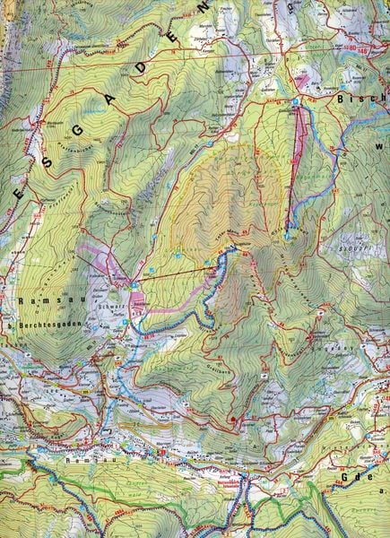 Produktbild: Lattengebirge, Reiteralm, Ramsau 1:25 000