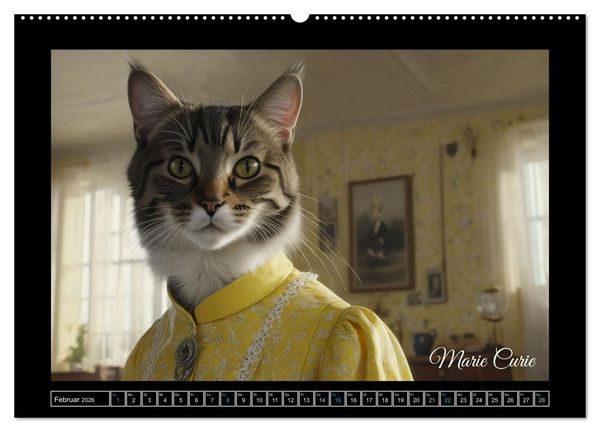 Produktbild: Katzen der Ber&uuml;hmtheiten - Ein Jahr voller ikonischer Schnurrhaare (Wandkalender 2026 DIN A2 quer), CALVENDO Monatskalender