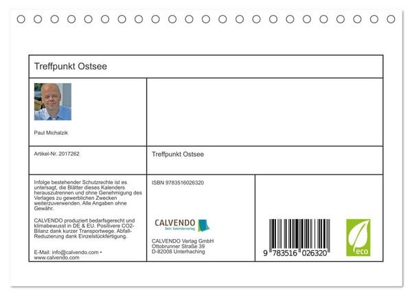 Produktbild: Treffpunkt Ostsee (Tischkalender 2026 DIN A5 quer), CALVENDO Monatskalender