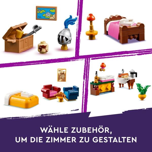 Produktbild: LEGO Friends Burg mit Ferienunterkunft, Hotel-Spielset mit Figuren 42638