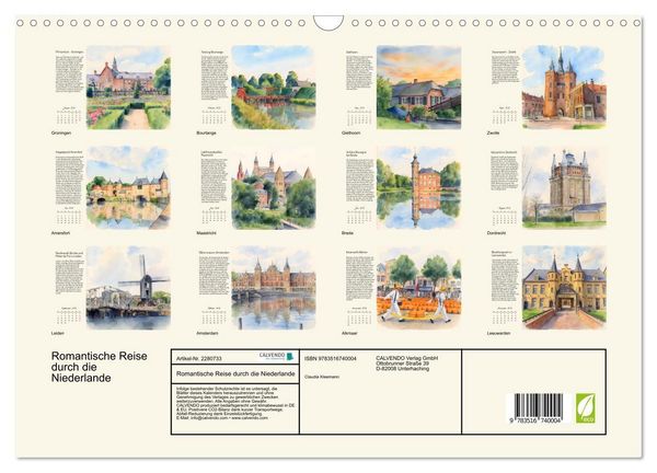 Produktbild: Romantische Reise durch die Niederlande (Wandkalender 2026 DIN A3 quer), CALVENDO Monatskalender