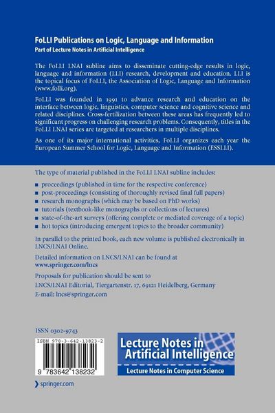 Produktbild: Logic, Language, Information and Computation