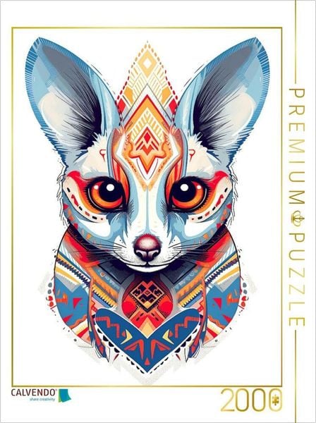 Produktbild: CALVENDO Puzzle Katta Lemur im Tattoo Design | 2000 Teile Lege-Gr&ouml;&szlig;e 90x67cm Foto-Puzzle f&uuml;r gl&uuml;ckliche Stunden
