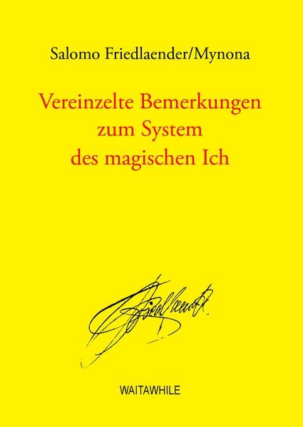 Produktbild: Vereinzelte Bemerkungen zum System des magischen Ich