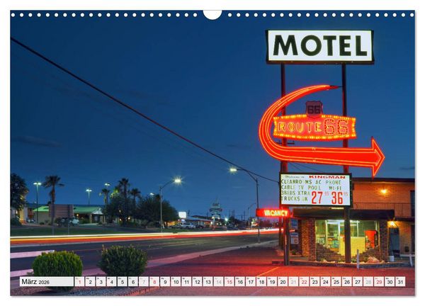Produktbild: American Motels - Nostalgie mit Neon (Wandkalender 2026 DIN A3 quer), CALVENDO Monatskalender