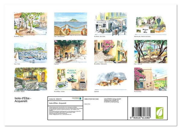 Produktbild: Isola d'Elba - Acquerelli (Wandkalender 2026 DIN A4 quer), CALVENDO Monatskalender