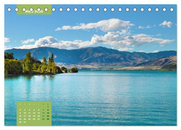 Produktbild: Erlebe mit mir das Naturwunder Neuseeland die S&uuml;dinsel (Tischkalender 2026 DIN A5 quer), CALVENDO Monatskalender