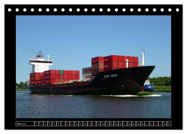 Produktbild: Containerschiffe (Tischkalender 2027 DIN A5 quer), CALVENDO Monatskalender