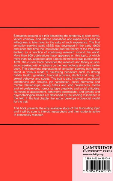 Produktbild: Behavioral Expressions and Biosocial Bases of Sensation Seeking