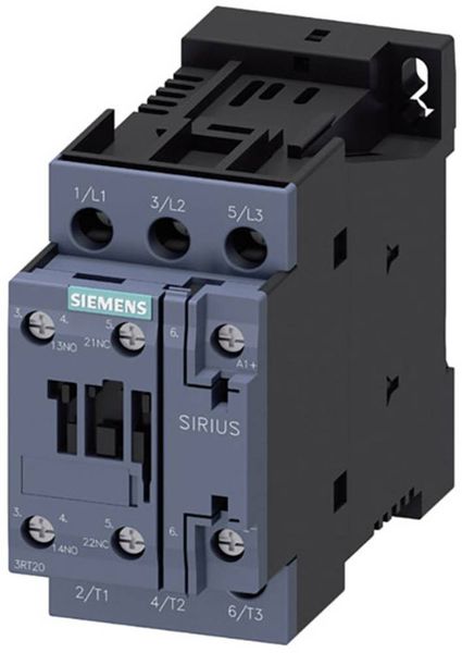 Siemens 3RT2028-1BB40 Schütz 3 Schließer 18.5kW 24 V/DC 38A mit Hilfskontakt 1St.