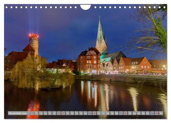 Produktbild: L&uuml;neburg - Eine mittelalterliche und romantische Hansestadt (Wandkalender 2026 DIN A4 quer), CALVENDO Monatskalender