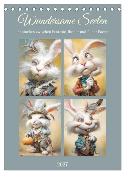 Produktbild: Wundersame Seelen. Kaninchen zwischen Fantasie, Humor und feiner Poesie (Tischkalender 2027 DIN A5 hoch), CALVENDO Monatskalender