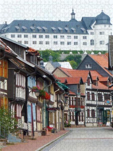 CALVENDO Puzzle Blick auf das Stolberger Schloss | 1000 Teile Lege-Größe 64x48cm Foto-Puzzle für glückliche Stunden
