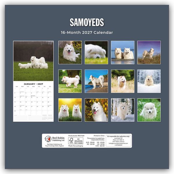Produktbild: Samoyeds &ndash; Samojede &ndash; Samojedenspitz 2027 &ndash; 16-Monatskalender