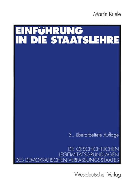 Produktbild: Einf&uuml;hrung in die Staatslehre