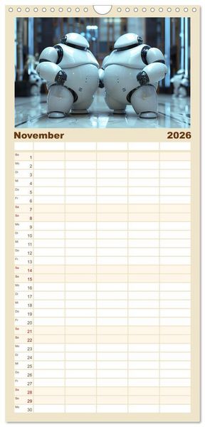 Produktbild: Familienplaner 2026 - Neues aus dem Roboter Sport Club mit 5 Spalten (Wandkalender, 21 x 45 cm) CALVENDO