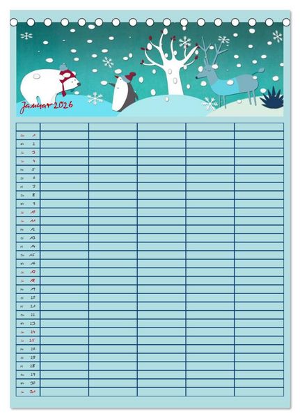 Produktbild: Unser buntes Familienleben (Tischkalender 2026 DIN A5 hoch), CALVENDO Monatskalender