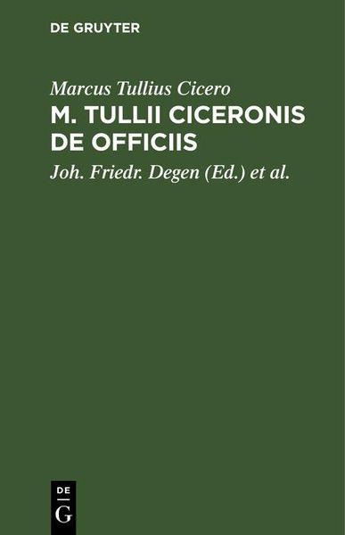 Produktbild: M. Tullii Ciceronis De Officiis