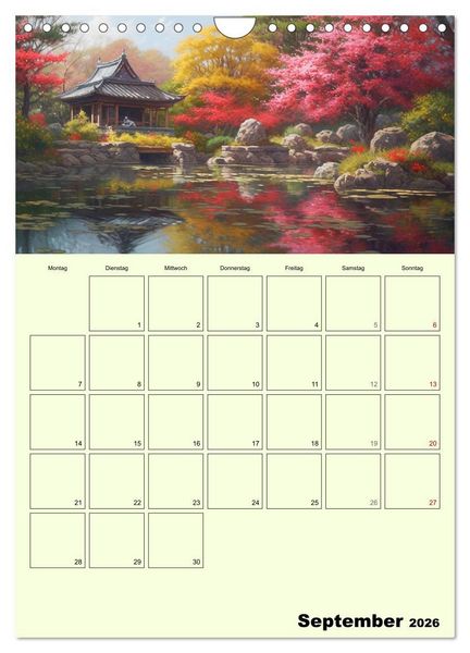 Produktbild: Im japanischen Garten. Zauberhafte Illustrationen (Wandkalender 2026 DIN A4 hoch), CALVENDO Monatskalender
