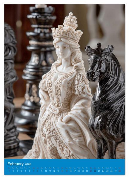 Produktbild: For Love of Chess (High Quality Premium Wall Calendar 2026 DIN A2 portrait),CALVENDO 12 Month Wall Calendar