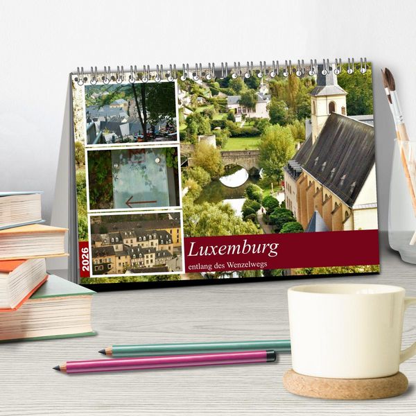Produktbild: Luxemburg entlang des Wenzelwegs (Tischkalender 2026 DIN A5 quer), CALVENDO Monatskalender