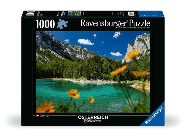 Produktbild: Erwachsenenpuzzle 1000 Teile - Gr&uuml;ner See bei Trag&ouml;&szlig;