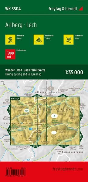 Produktbild: Freytag & berndt Wanderkarte WK 5504 Arlberg, Lech 1:35.000