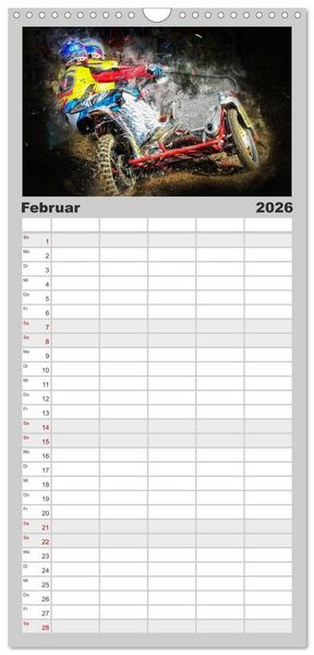 Produktbild: Familienplaner 2026 - Seitenwagen Motocross mit 5 Spalten (Wandkalender, 21 x 45 cm) CALVENDO