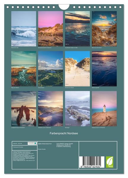 Produktbild: Farbenpracht Nordsee (Wandkalender 2026 DIN A4 hoch), CALVENDO Monatskalender