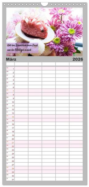 Produktbild: Familienplaner 2026 - Mettkalender - Mettigel Edition mit 5 Spalten (Wandkalender, 21 x 45 cm) CALVENDO