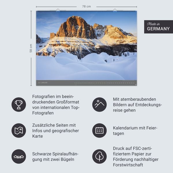 Produktbild: Alpen - Edition Alexander von Humboldt Kalender 2026