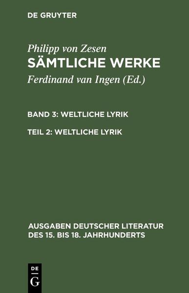 Produktbild: Weltliche Lyrik