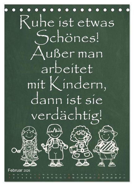 Produktbild: Coole Lehrerspr&uuml;che (Tischkalender 2026 DIN A5 hoch), CALVENDO Monatskalender