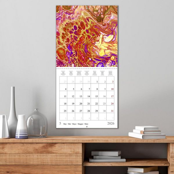 Produktbild: Explosion of colours - colourful Acrylic Pouring Paintings (Wall Calendar 2026 12 &times; 12 Inch) CALVENDO 12 Month Wall Calendar